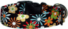 Funky Black Flowers Handmade Dog Collar