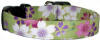 Green & Purple Asian Flowers Custom Dog Collar