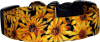 Metallic Sunflowers Black Dog Collar