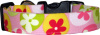 Funky Pink Flowers Handmade Dog Collar