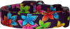 Indigo Vibrant Flowers Handmade Dog Collar