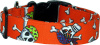 Pirates on Orange Handmade Dog Collar