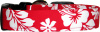 Red & White Hawaiian Hibiscus Flowers Dog Collar