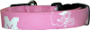 Pink University of Michigan Handmade Dog Collar