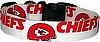 Kansas City Chiefs White Handmade Dog Collar