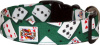 Playing Cards on Green Handmade Dog Collar