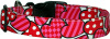 Red & White Crazy Hearts Designer Dog Collar