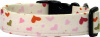 Cream Hearts Handmade Dog Collar