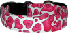 Puffy Pink Hearts on White Designer Dog Collar