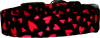 Vibrant Red & Black Hearts Dog Collar