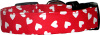 Red & White Hearts Handmade Dog Collar