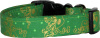 Green & Metallic Gold Mardi Gras Masks Dog Collar