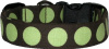 Brown & Huge Green Dots Handmade Dog Collar