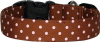 Brown & Pink Mini Polka Dot Handmade Dog Collar