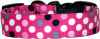 Black White Gray Dots on Hot Pink Dog Collar