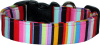 Bright Retro Stripes Handmade Dog Collar