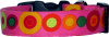 Hot Pink Line Dots Handmade Dog Collar