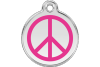 Peace Sign Enamel Engraved Dog Tag