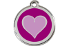 Purple on Purple Heart Enamel Engraved Dog Tag