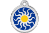 Tribal Sun Enamel Engraved Dog Tag